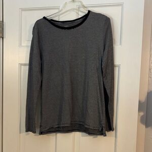 Ann Taylor Loft Black and White Striped Top